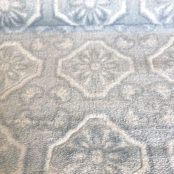Nourison Diamon Damask 26" x 45" Washable Accent Rug Light Gray - Picture 4 of 4